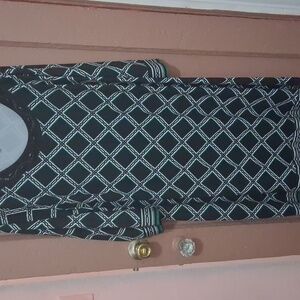 Catherines Black and Green Diamond Pattern Dress